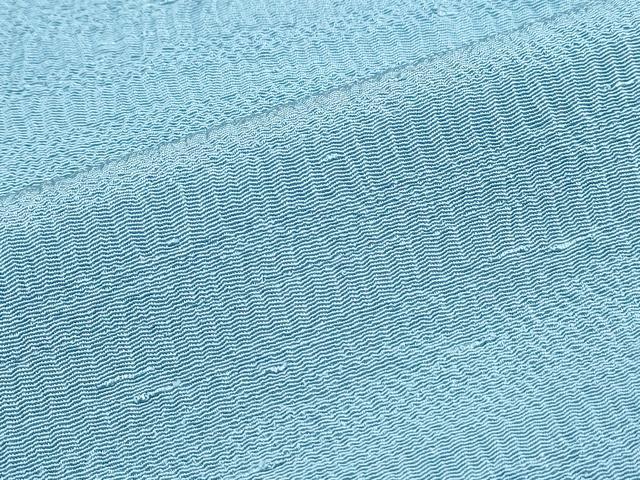 平和屋着物▽上質な色無地 単衣 浅縹色 鬼しぼ縮緬 正絹 逸品 CABG2655th