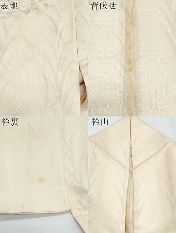 平和屋着物▽訪問着 単衣 作家物 紬地 手描き 辻が花 正絹 逸品 CABG2657th