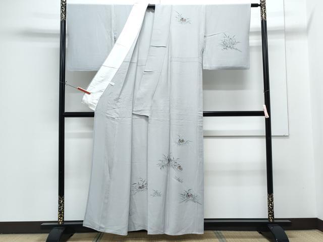 平和屋着物▽訪問着 単衣 手描き カニ 正絹 逸品 CABG2658th