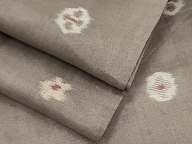 平和屋着物▽上質な紬 単衣 吉祥花文 正絹 逸品 CABG2662th