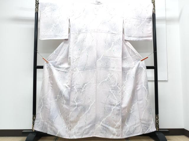 平和屋着物▽上質な小紋 単衣 枝葉文 暈し染め 正絹 逸品 CABG2665th