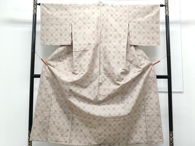平和屋着物▽上質な紬 単衣 吉祥文 正絹 逸品 CABG2667th