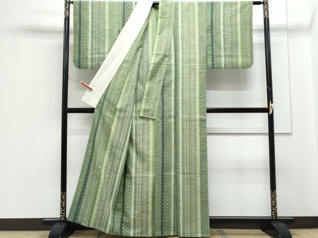 平和屋着物▽上質な紬 単衣 吉祥間道 正絹 逸品 CABG2673th