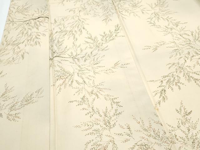 平和屋着物▽上質な小紋 単衣 枝葉文 正絹 逸品 CABG2675th