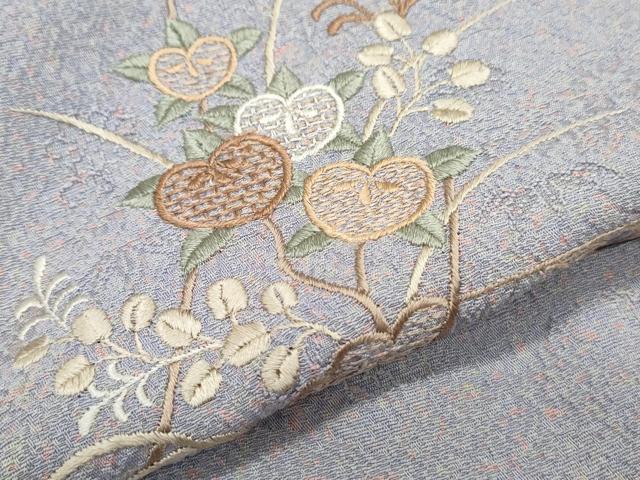平和屋着物▽色留訪問着 単衣 総刺繍 短冊花文 正絹 逸品 CABG2676th