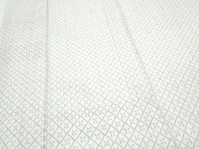 平和屋着物▽上質な紬 単衣 菱吉祥文 正絹 逸品 CABG2681th
