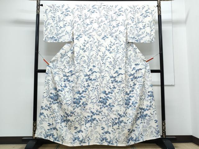 平和屋着物▽訪問着 単衣 草花文 正絹 逸品 CABG2682th
