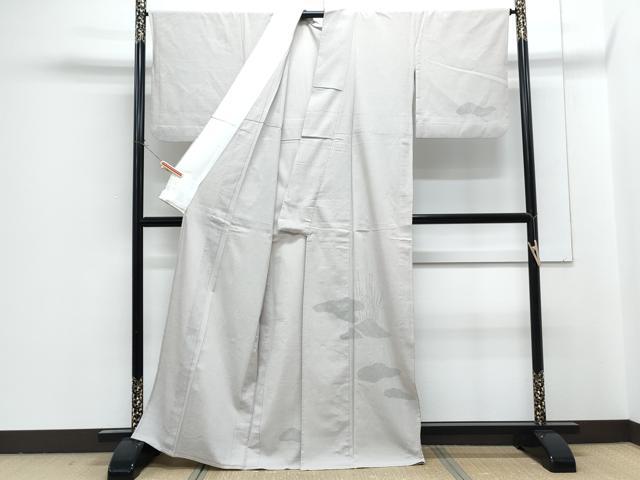 平和屋着物▽本塩沢 訪問着 単衣 雲取り草花文 正絹 逸品 CABG2683th