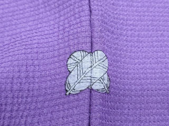 平和屋着物▽上質な色無地 単衣 江戸紫色 正絹 逸品 CABG2690th