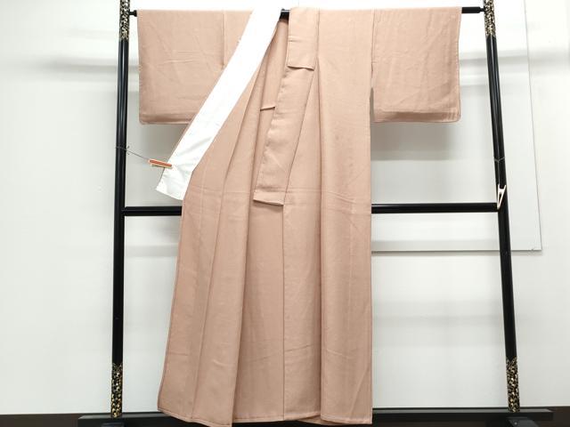 平和屋着物▽上質な色無地 単衣 舞花地紋 ときがら茶色 正絹 逸品 CABG2691th