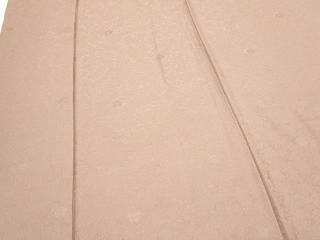 平和屋着物▽上質な色無地 単衣 舞花地紋 ときがら茶色 正絹 逸品 CABG2691th