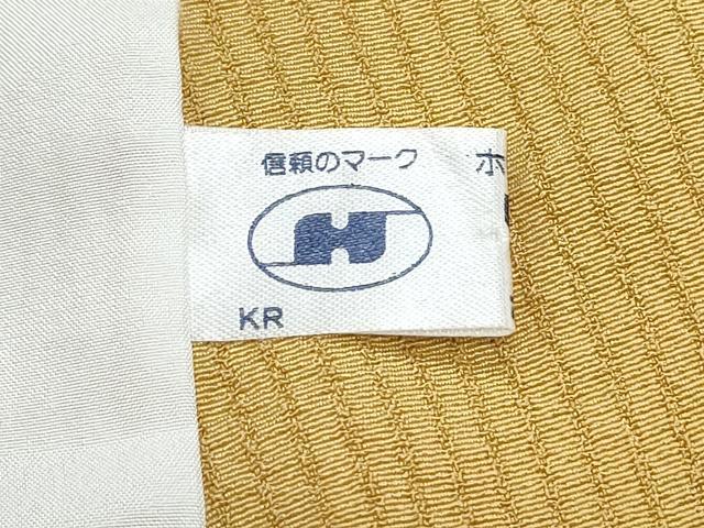 平和屋着物▽上質な色無地 単衣 芥子色 正絹 逸品 CABG2695th