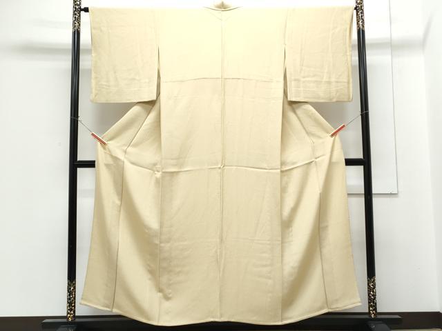 平和屋着物▽上質な色無地 単衣 草葉地紋 砥粉色 正絹 逸品 CABG2698th