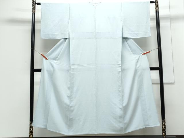 平和屋着物▽ろう彩工芸 奥村一心 色無地 単衣 白藍色 正絹 逸品 CABG2701th