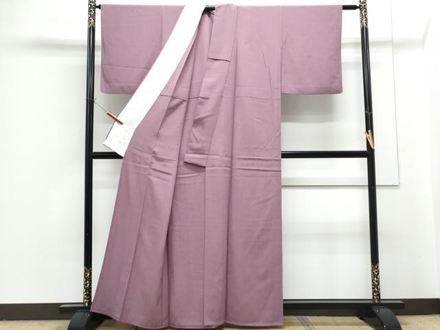 平和屋着物▽染色作家 斉藤三才 色無地 単衣 浅紫色 正絹 逸品 CABG2707th