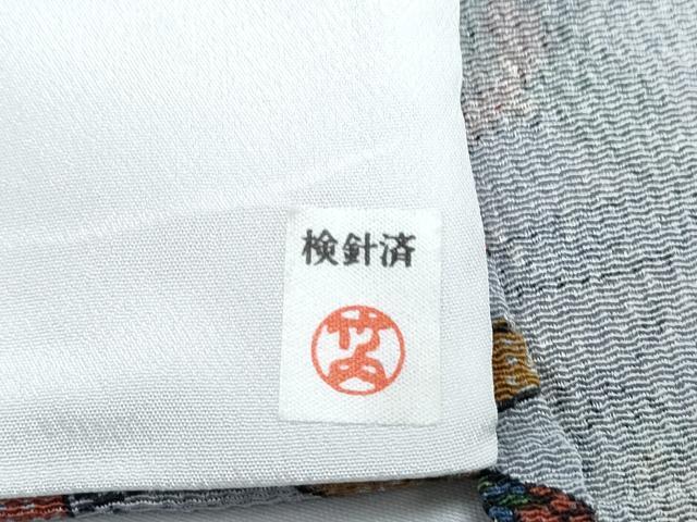 平和屋着物▽上質な小紋 単衣 草花文 鬼しぼ縮緬 正絹 逸品 未使用 CABG2711th