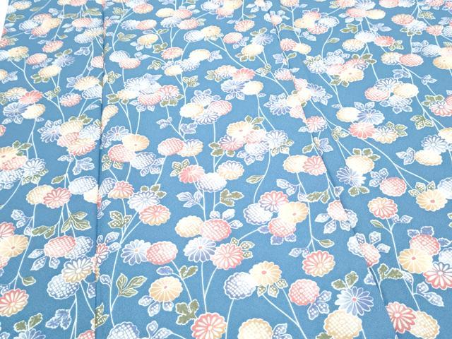 平和屋着物▽小紋 単衣 型染め 草花文 洗える着物 CABG2712th