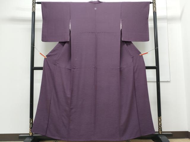 平和屋着物■上質な色無地 芝草地紋 葡萄色 正絹 逸品 CABG2729th