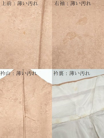 平和屋着物■上質な色無地 霞地紋 水柿色 正絹 逸品 CABG2732th