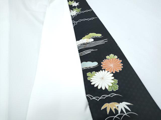 平和屋着物■豪華黒留袖 流水花紋 金彩 正絹 逸品 CABG2744th