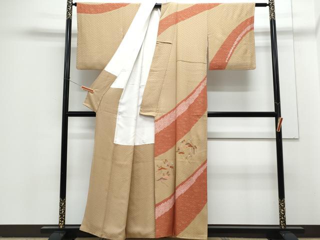 平和屋着物■訪問着 絞り 刺繍 草花文 金彩 正絹 逸品 CABG2751th