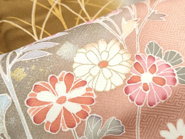 平和屋着物■訪問着 草花文 暈し染め 金彩 正絹 逸品 CABG2752th