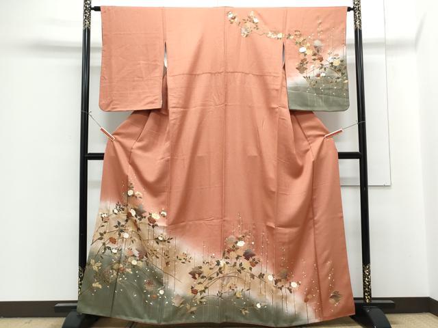 平和屋着物■訪問着 草花文 暈し染め 金彩 正絹 逸品 CABG2757th
