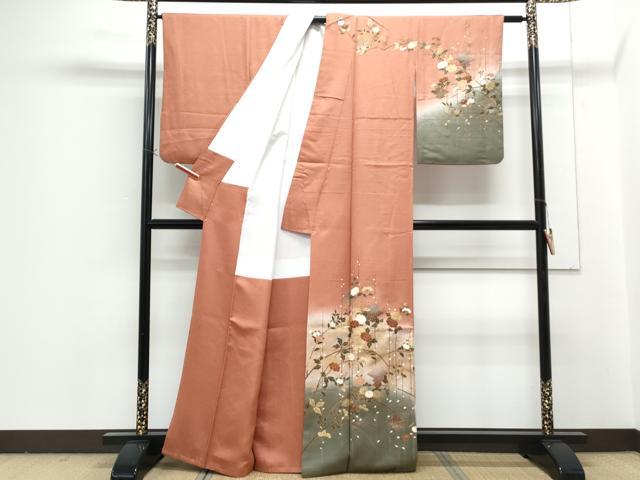 平和屋着物■訪問着 草花文 暈し染め 金彩 正絹 逸品 CABG2757th