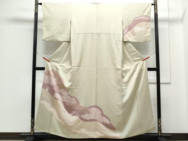 平和屋着物■訪問着 絞り 刺繍 道長花文 金彩 正絹 逸品 CABG2761th