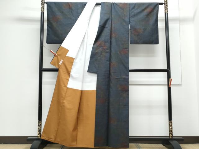 平和屋着物■本場大島紬 9マルキ 草花文 正絹 逸品 CABG2777th