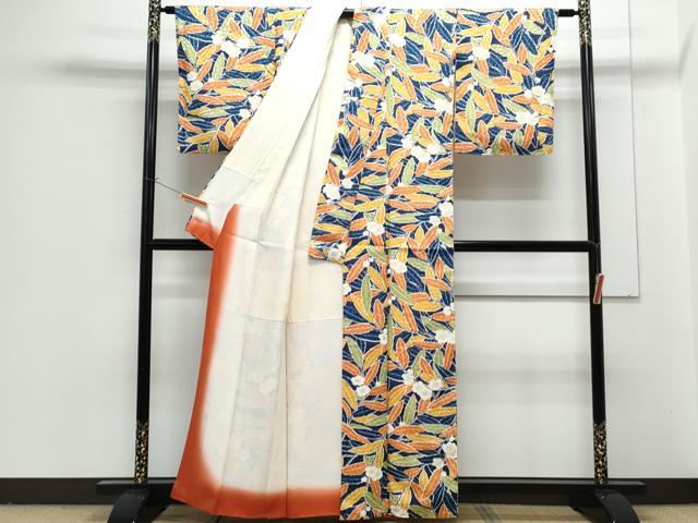 平和屋着物■上質な小紋 草花文 正絹 逸品 CABG2781th