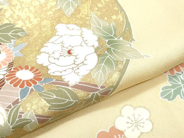 平和屋着物●訪問着 駒刺繍 花車文 金彩 正絹 逸品 CABG2787th