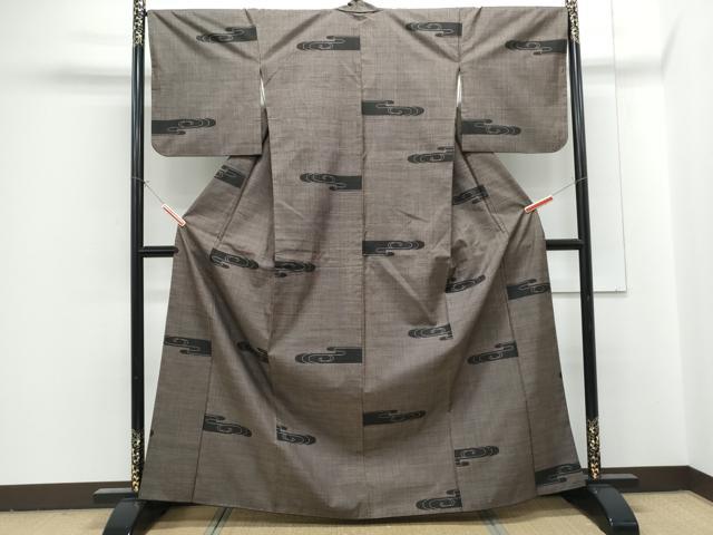 平和屋着物●本場大島紬 純泥染 7マルキ 光琳水 証紙付き 正絹 逸品 CABG2798th