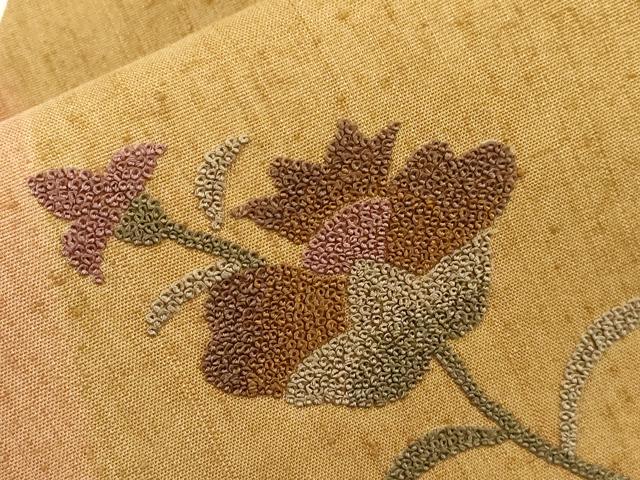平和屋着物●中国三大刺繍 スワトウ刺繍 相良刺繍 総刺繍 九寸名古屋帯 更紗花文 正絹 逸品 未使用 CABG2801dy