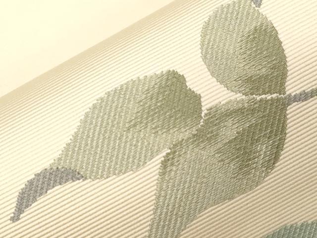 平和屋着物●九寸名古屋帯 草花文 金糸 正絹 逸品 CABG2834dy