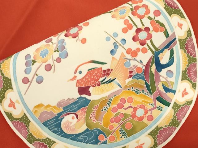 平和屋着物●本加賀友禅作家 押田正義 塩瀬 九寸名古屋帯 花鳥丸文 正絹 逸品 CABG2840dy