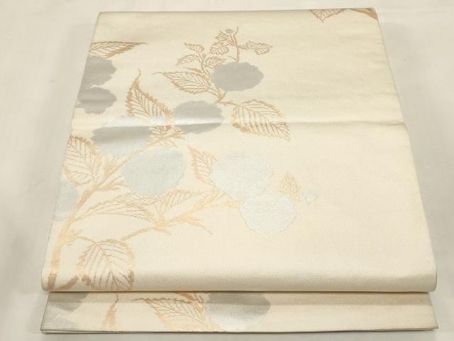 平和屋着物●織物一筋名門 織悦 全通柄 本袋帯 枝花文 金銀糸 正絹 逸品 CABG2856dy