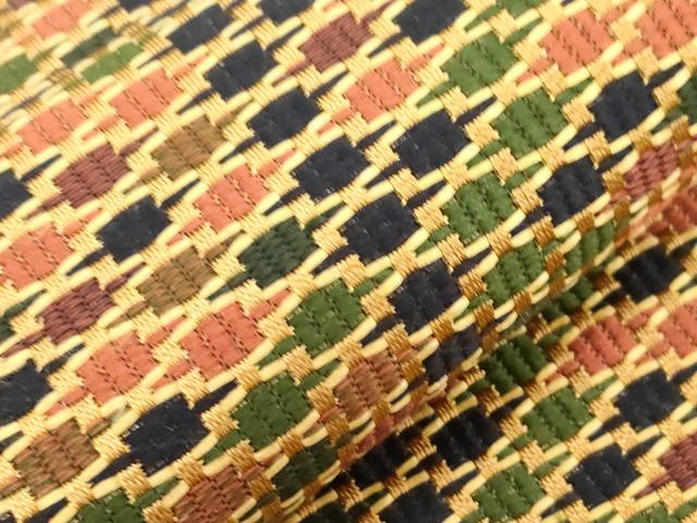 平和屋着物●本場筑前博多織 八寸名古屋帯 幾何学文 正絹 逸品 未使用 CABG2903dy