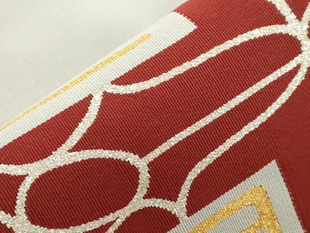 平和屋着物●爪掻き本綴れ 西陣 川島織物 八寸名古屋帯 幾何学文 金銀糸 名古屋仕立て 正絹 逸品 CABG2905dy