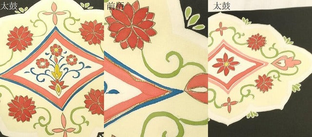 平和屋着物●塩瀬 九寸名古屋帯 駒刺繍 菱花文 黒地 金彩 正絹 逸品 CABG2906dy