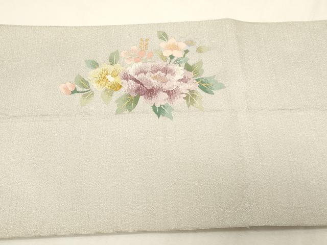 平和屋着物●爪掻き本綴れ 八寸名古屋帯 草花文 金銀糸 正絹 逸品 CABG2907dy