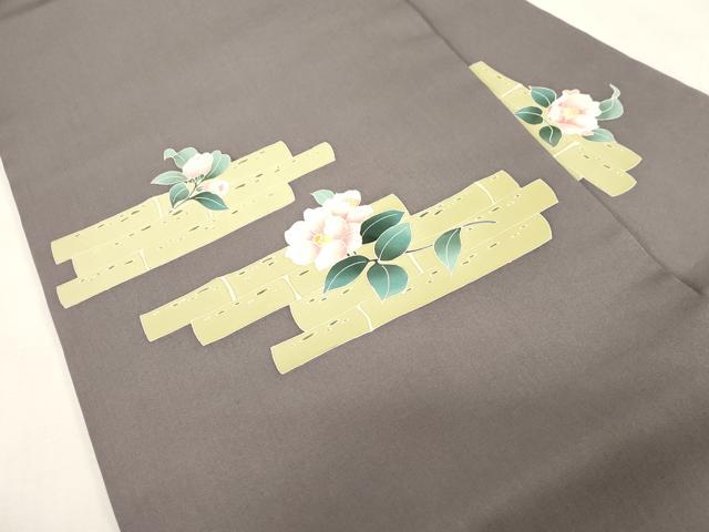 平和屋着物●塩瀬 九寸名古屋帯 友禅 筒花文 正絹 逸品 CABG2919dy