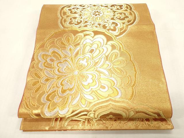 平和屋着物●西陣 川島織物 六通柄 本袋帯 花丸文 金銀糸 正絹 逸品 CABG2931dy