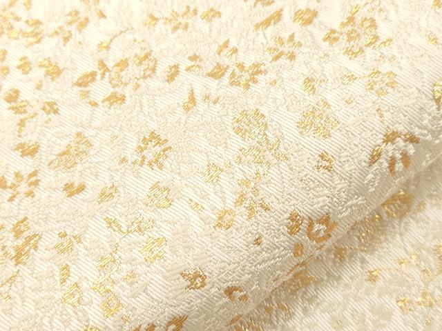 平和屋着物●西陣の名門 加納幸謹製 六通柄袋帯 草花文 金糸 正絹 逸品 CABG2939dy
