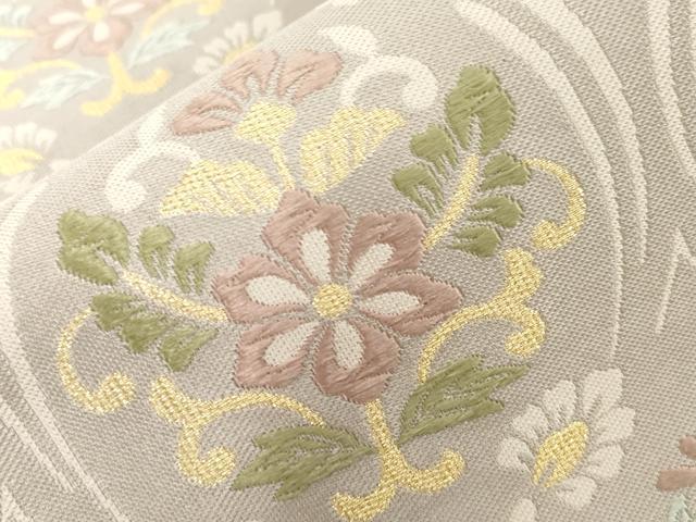 平和屋着物●六通柄袋帯 唐織 花丸文 金糸 正絹 逸品 CABG2941dy