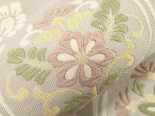 平和屋着物●六通柄袋帯 唐織 花丸文 金糸 正絹 逸品 CABG2941dy