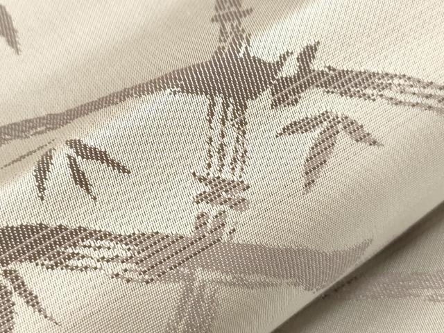 平和屋着物●両面 六通柄袋帯 葡萄蔦の葉花文 金銀糸 正絹 逸品 未使用 CABG2942dy