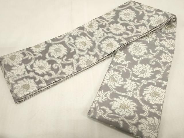 平和屋着物●両面 半幅帯 更紗文 金銀糸 正絹 逸品 未使用 CABG2949dy
