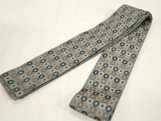 平和屋着物●男性 本場筑前博多織 角帯 刺繍 いちご錦 正絹 逸品 CABG2961dy