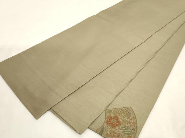 平和屋着物●中国三大刺繍 スワトウ刺繍 相良刺繍 総刺繍 太鼓柄袋帯 地紙草花文 正絹 逸品 CABG2970dy